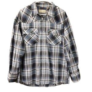 Bit & Bridle Men's Western Shirt Size XL Long Sleeve Snap Closure Pockets Cowboy